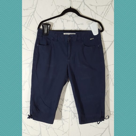 Helly Hansen Navy Cotton Blend Mid Rise Capri Pants - Picture 1 of 6